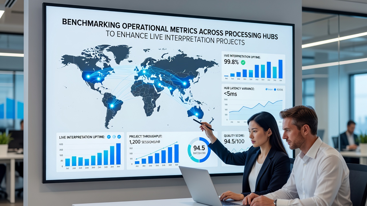 Dashboard displaying comparative metrics from multiple processing hubs
